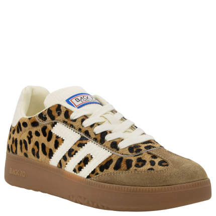 Back 70 Boston P in Leopard Cuoio Milk Sneakers