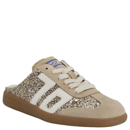 Back 70 Easter Glitter Gold Backless Sneakers