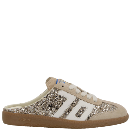 Back 70 Easter Glitter Gold Backless Sneakers